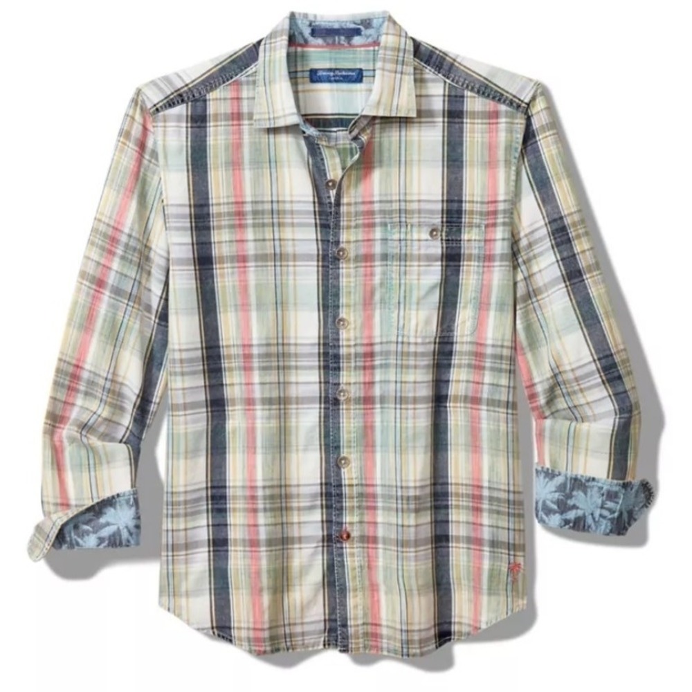Tommy Bahama Men's Size XXXL Tortola Hazy Fade Check Button up Shirt Plaid